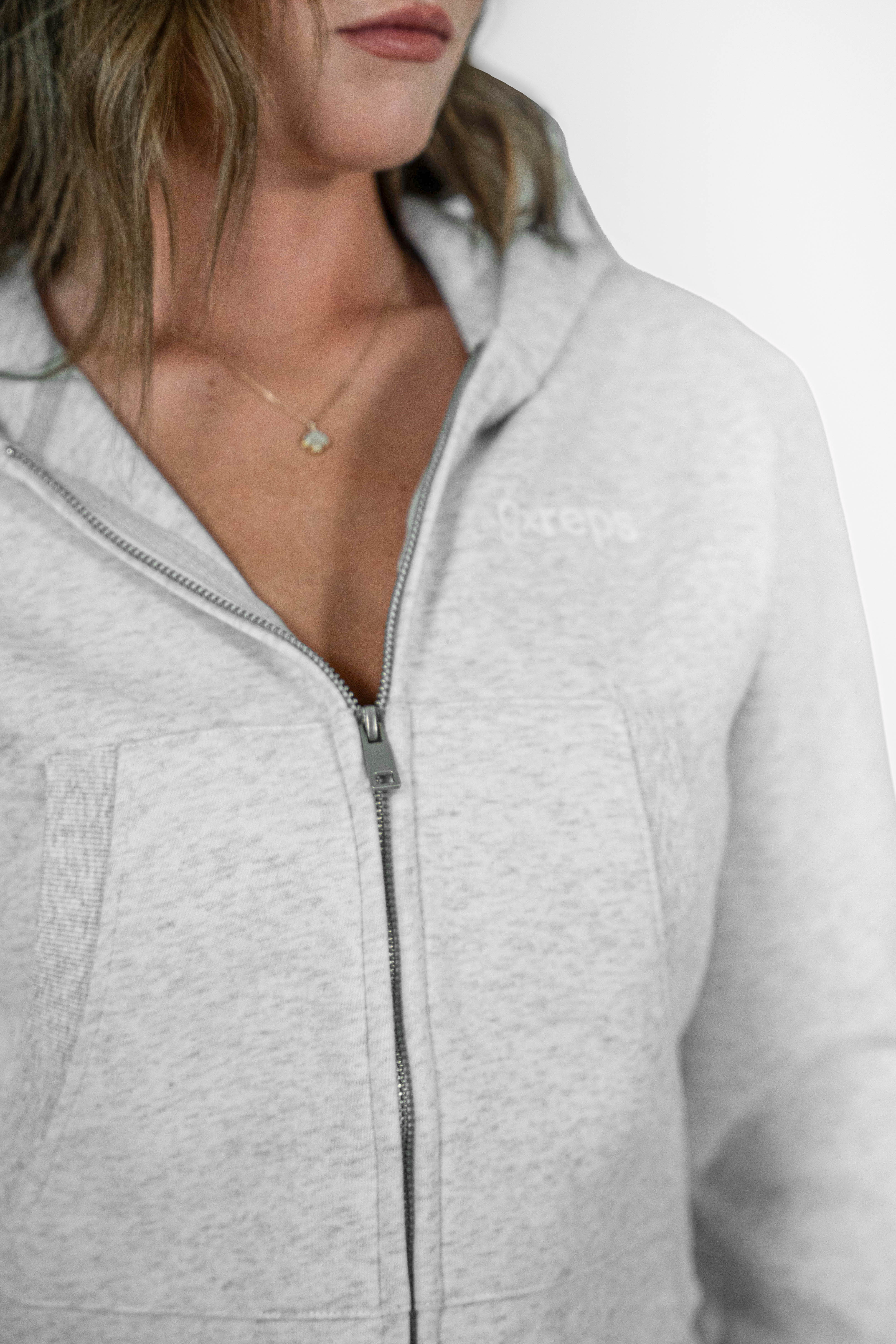 Nova Cropped Zip-Up Hoodie — Ash – G-Reps