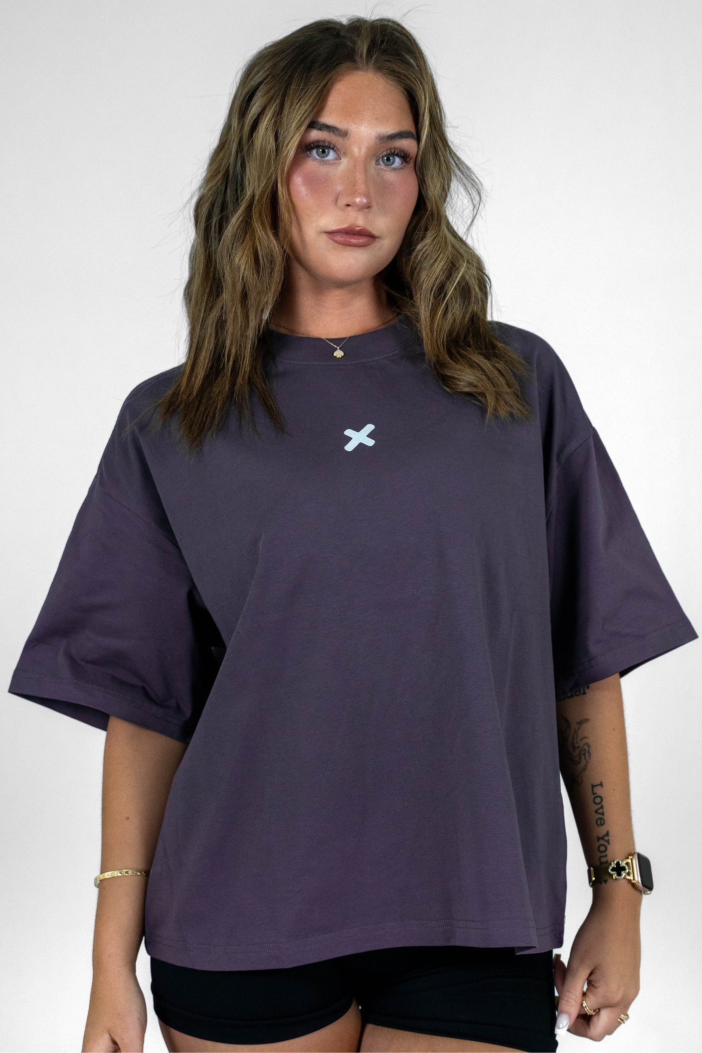 Core Boxy Tee — Plum